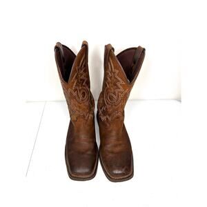 Durango Rebel Pull On Western Boots Men Sz 7 Brown Square Toe 12" shaft Workwear